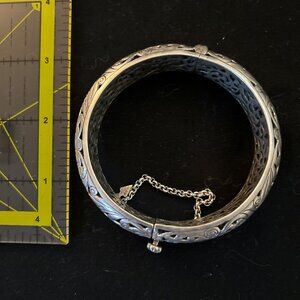 Retired Silpada Sterling Open Scroll FOREVER STUNNING Wide Bangle Bracelet B1829